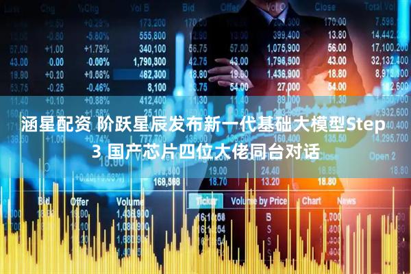 涵星配资 阶跃星辰发布新一代基础大模型Step 3 国产芯片四位大佬同台对话
